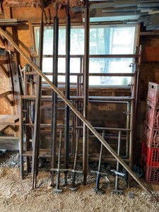 6-Piece Steel Scaffolding Set With 4 Screw Jacks & 2 End Frames
