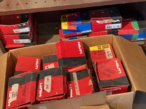 Hilti Hardware Fastener Box Lot Mixed Anchors Screws Nails Assorted