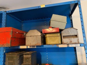 Group Vintage Tool Boxes Tackle Cases & Hardware Mixed Shop Lot