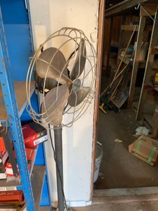 Vintage Signal Electric Pedestal Fan 4 Blade Metal Floor Fan Industrial