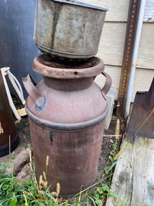 Group Vintage Dairy Milk Can & Cream Separator Hopper Rustic Decor