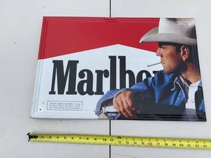 Vintage Marlboro Cowboy Cigarette Advertising Metal Sign Approx 20in