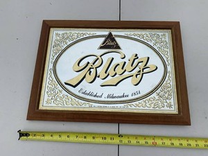 Framed Blatz Beer Bar Mirror 1981 Heileman Milwaukee Advertising