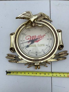 Vintage Miller High Life Advertising Wall Clock Eagle Arrow Decor