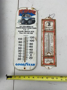 Vintage Advertising Thermometers Goodyear & Vermillion State Bank
