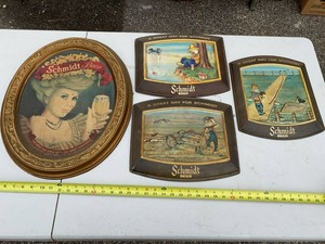 Vintage Schmidt Beer Advertising Sign Tray Collection Wall Decor