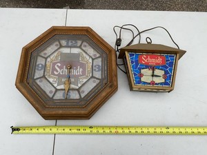Schmidt Beer Advertising Clocks Wall Clock & Hanging Lighted Clock