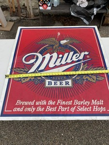 Miller Beer Metal Advertising Sign Red Eagle Barley Malt Hops