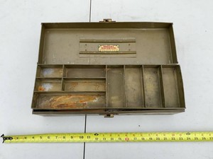 Hobart Watertite Vintage Metal Organizer Box w Tray & String Tags