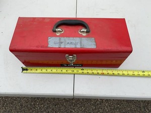 Husky Metal Toolbox with Campbell Hausfeld Brad & Finish Nails