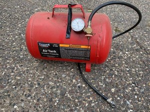 Tailgate Tools 5 Gallon Portable Air Tank W-1005 Red Steel Gauge
