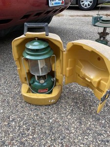 Coleman 220K Double Mantle Camping Lantern with Yellow Carry Case