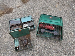 Vintage Camp Stove Group Coleman & Insta-Lite Suitcase Propane Stoves