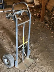 Steel Hand Truck Dolly w Swivel Casters & Ribbed Wheels