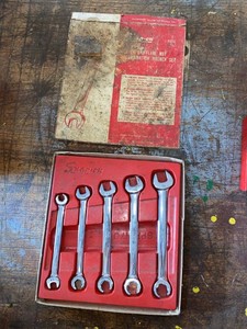 Snap-on SAE Open End Flare Nut Wrench Set in Original Box Vintage