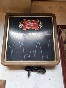 Vintage Miller High Life Welcome to Miller Time Lighted Bar Sign