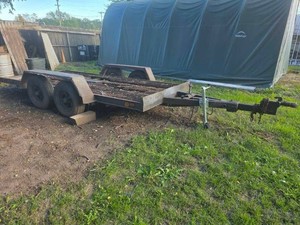 Tandem Axle Utility Trailer Steel Frame Diamond Plate Fenders See Photos