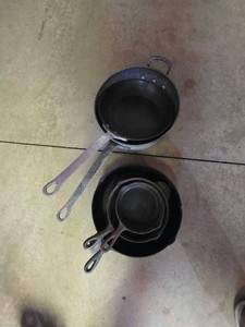 Vintage Cast Iron Skillets & Steel Fry Pans Cookware Set