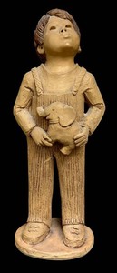 LL - Figurative Sculpture - Lee Bortin Original Boy With Elephant