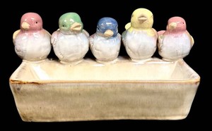LL - Ceramic Bird Jardiniere Planter - French Majolica Style