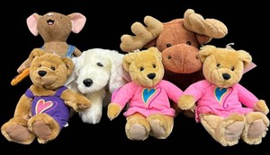 LL - Vintage Stuffed Animal Mixed Lot - 6pc