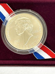 K - Commemorative Coin - United States Mint 1993 Jefferson Silver Dollar