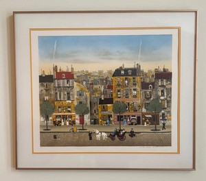LR - Signed Parisian Street Scene Print by Michel Delacroix