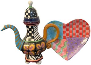 LR - Decorative Studio Designworks Teapot & Lotus Heart Plate