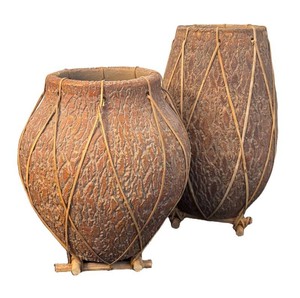 LR - Two Formalities Textured  Decorative Vases by Baum Bros