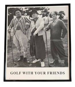 LR - Three Stooges Golf With Your Friends Print - Framed