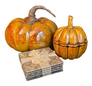 K - Pumpkin Decor, Candle & Coasters