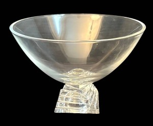 K - JG Durand Art Deco Pedestal Crystal Bowl