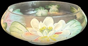 LR - Painted Floral Glass Bowl