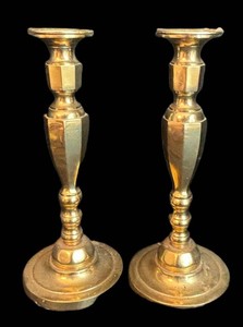K - Two Vintage Brass Candlesticks