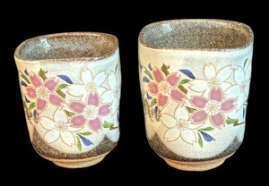 LR - Two Japanese Yunomi Tea Cups