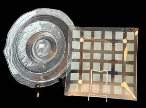 LR - Crate & Barrel Orion Chip & Dip and Square Platter