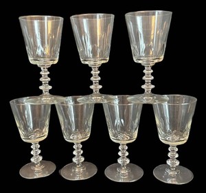 K - Set of Seven Libbey Rock Sharpe Stemmed Glasses