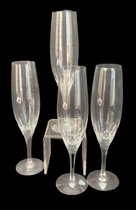K - Set of Four Orrefors Champagne Flutes