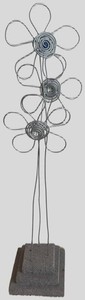 LR - Metal Floral Floor Decor