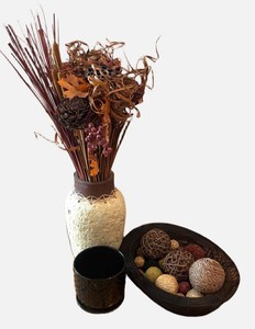 LR - Dried Floral Arrangement, Vases, Decorative Balls and More