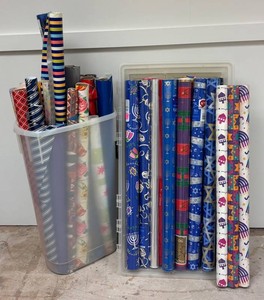 LLR - Assortment of Assorted Wrapping Paper with Holiday, Hanukkah and Floral Designs