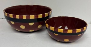 LLR - Two Redware Bowls by Lang