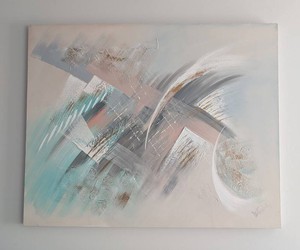 MB - Vintage Large Abstract Oil Painting - Lee Reynolds Signed