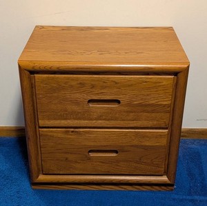 B1 - Nightstand - Vintage Dixie Oak Two-Drawer