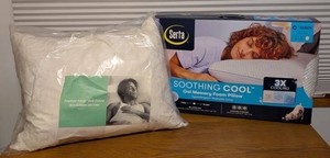 B1 - New Pillows - Serta Queen Soothing Cool & Feather Fresh Mixed Lot