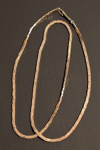 K - Gold Chain - 14k Yellow Gold Textured Necklace 18in