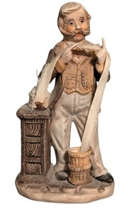 O - Vintage The Tycoon Stockbroker Porcelain Figurine with Ticker Tape