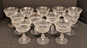 LL - Vintage Crystal Champagne Glasses - Gorham Faceted Coupes (Lot of 12)