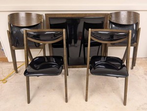 ML - Card Table & Chairs - Vintage Stakmore 5-Piece Set
