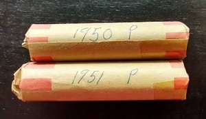 (2) Wheat Penny Rolls - 1950 & 1951